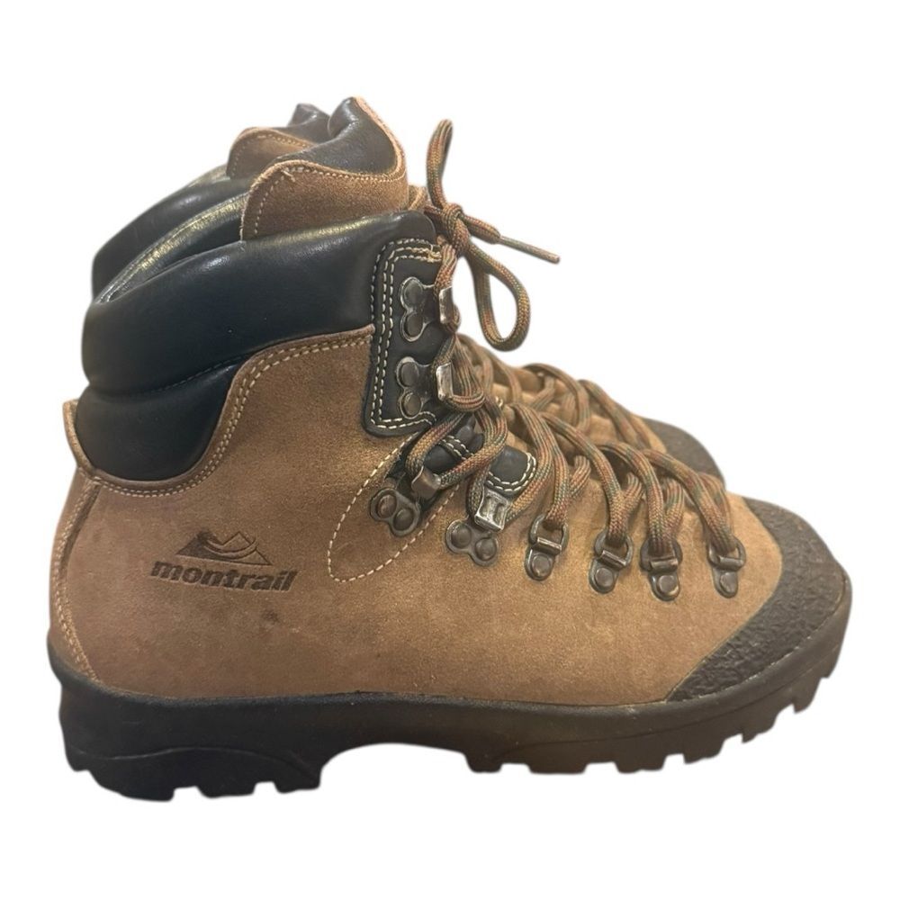 Vintage Montrail Italian Made Hiking Boots Women’s 8 Suede Vibram Mountaineering